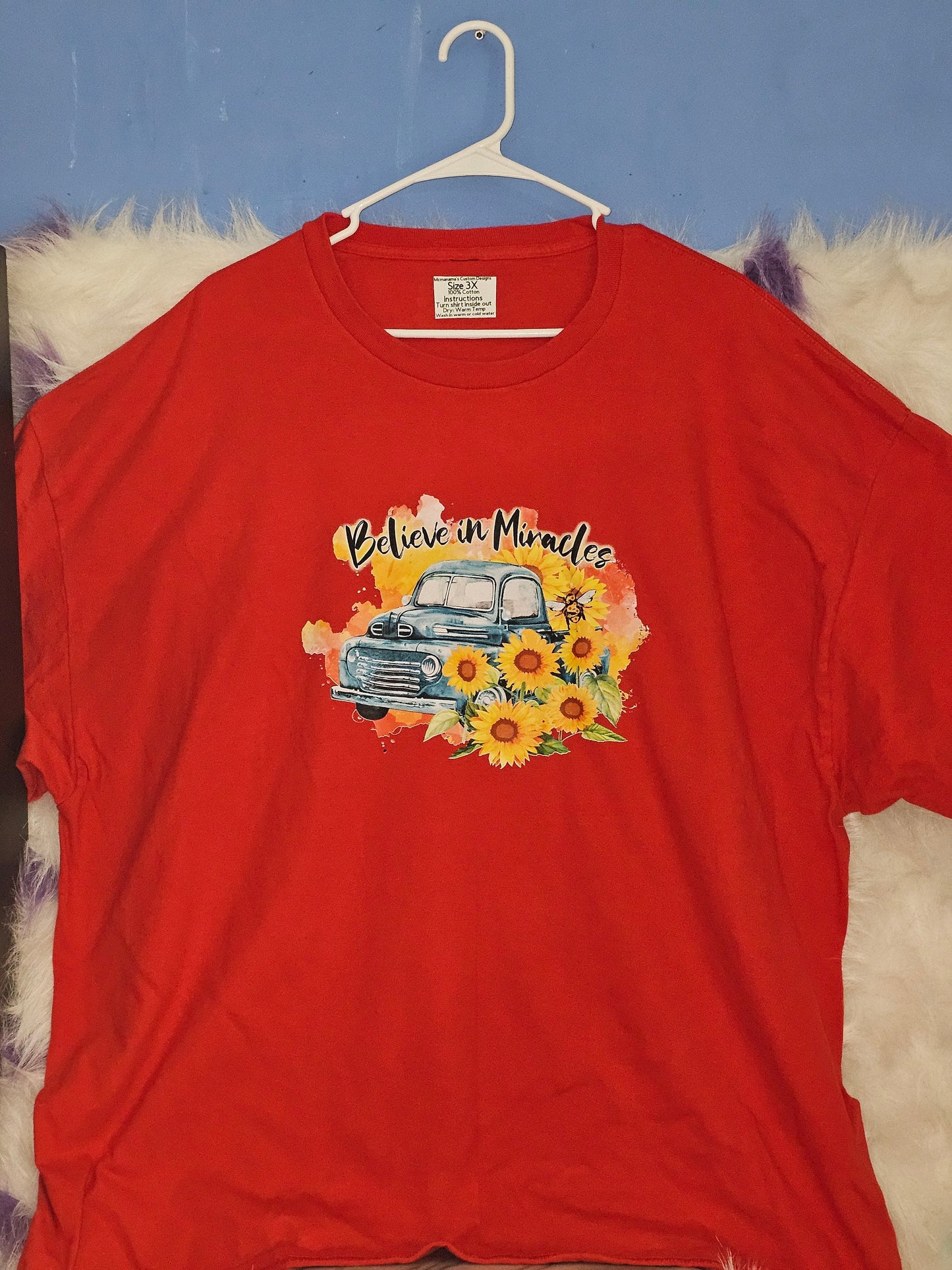 Size 3x 100%cotton Believe in miracles Tshirt