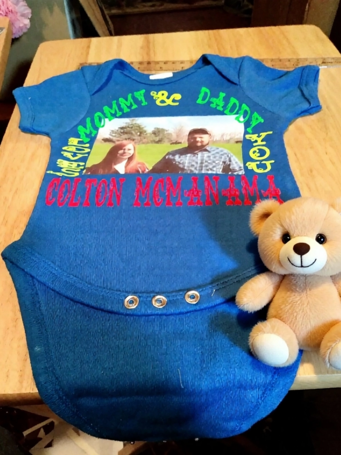 Presonalized Mommy & Daddy baby onesies