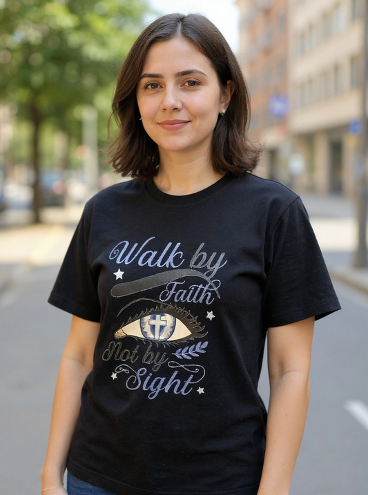 Size 2x 100% cotton black walk by faith Tshirt