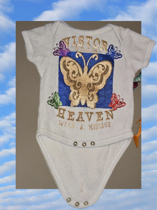 Size 0-3 months 100% cotton White history from heaven oneies