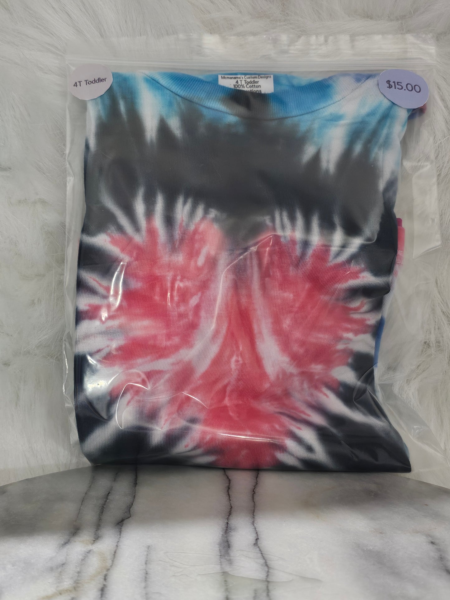 Size 4T 100% cotton red heart tye dye Tshirt