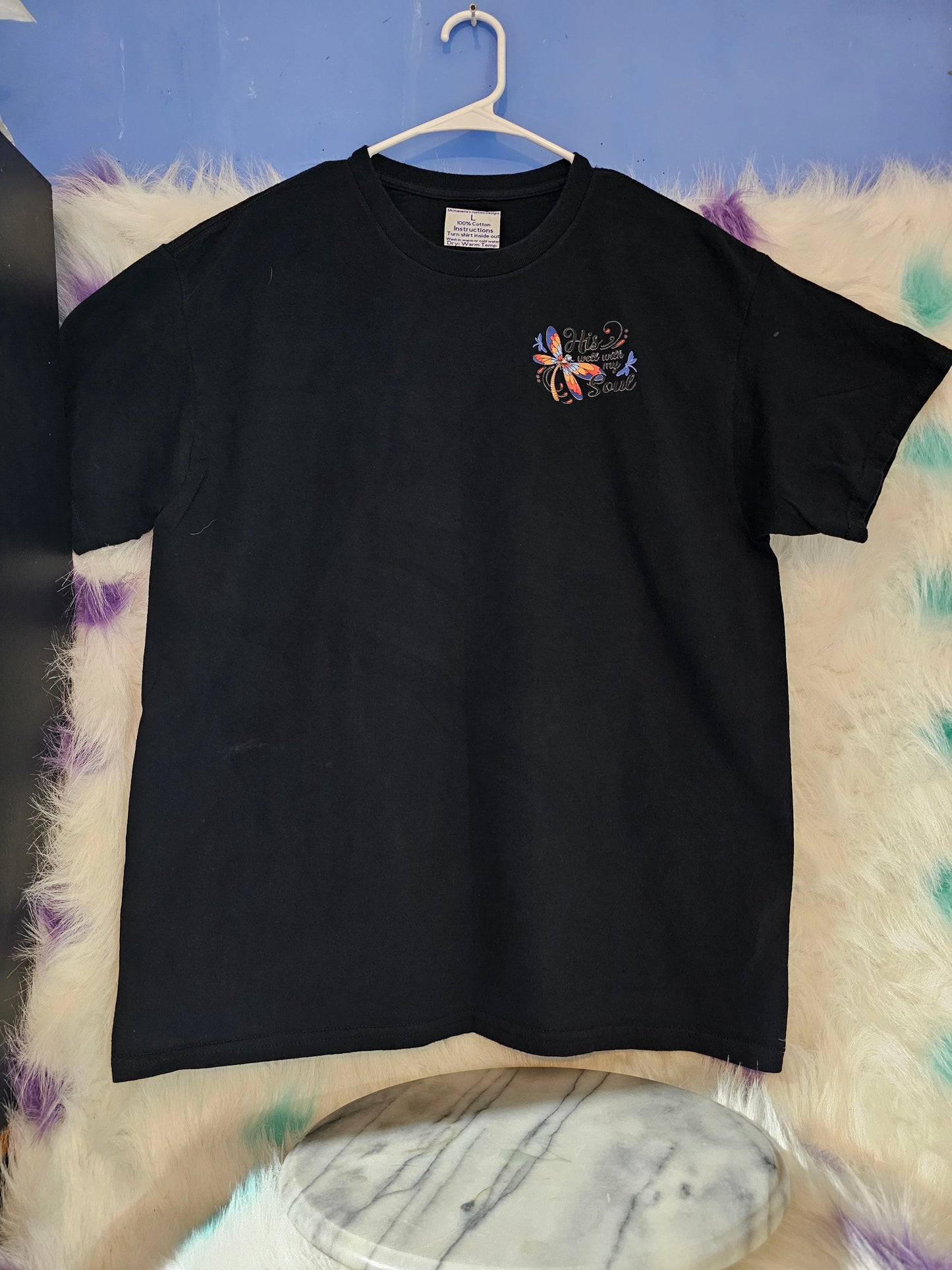 Size L 100% cotton Black His well with my soul Tshirt
