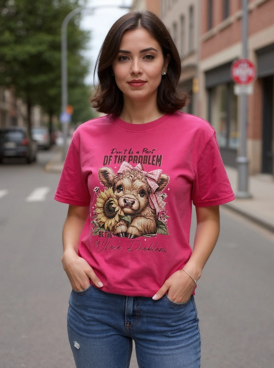 Size XL 100%cotton Pink Don't be part of the problem Tshirt