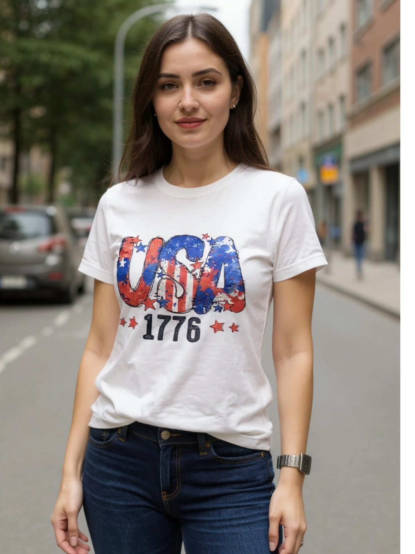 Size 3x 100% cotton U.S.A. 1776 white Tshirt
