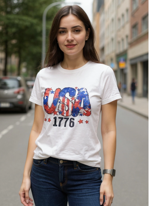 Size 3x 100% cotton U.S.A. 1776 white Tshirt