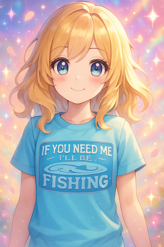 Size 3 Toddler 100%cotton blue If you need me I will be fishing Tshirt