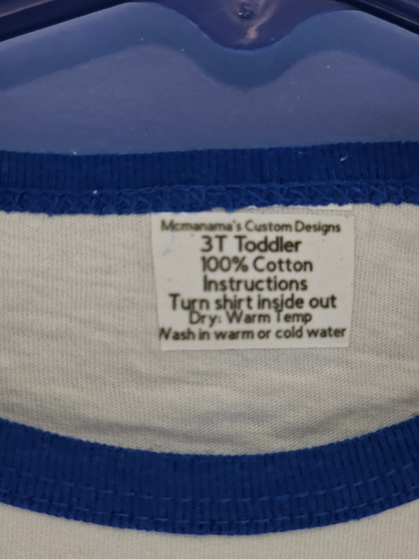 Size 3t 100% cotton blue Letter B and name starts with B youth Tshirt