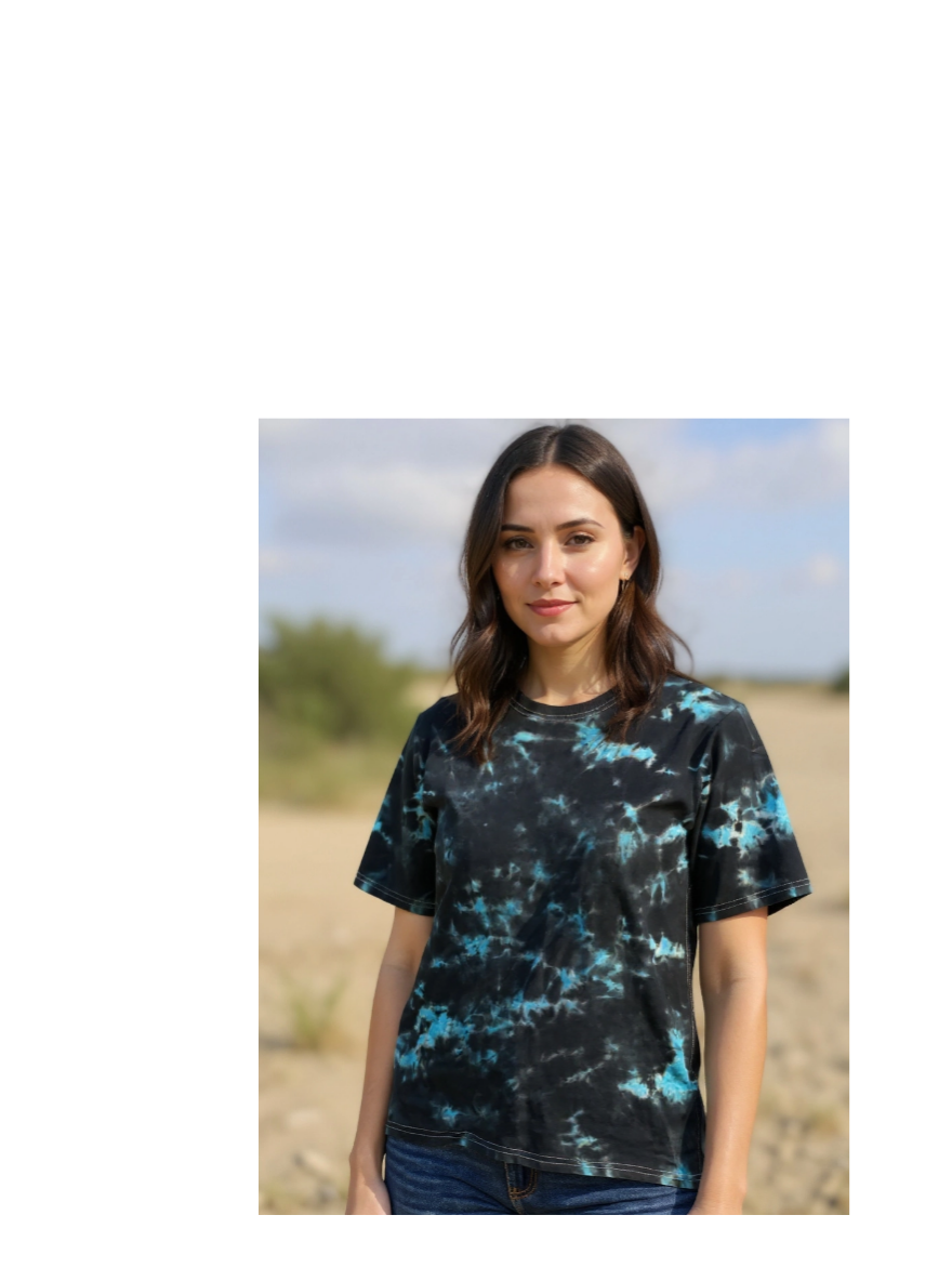 Size XL 100% cotton blue &black tye dye Tshirt