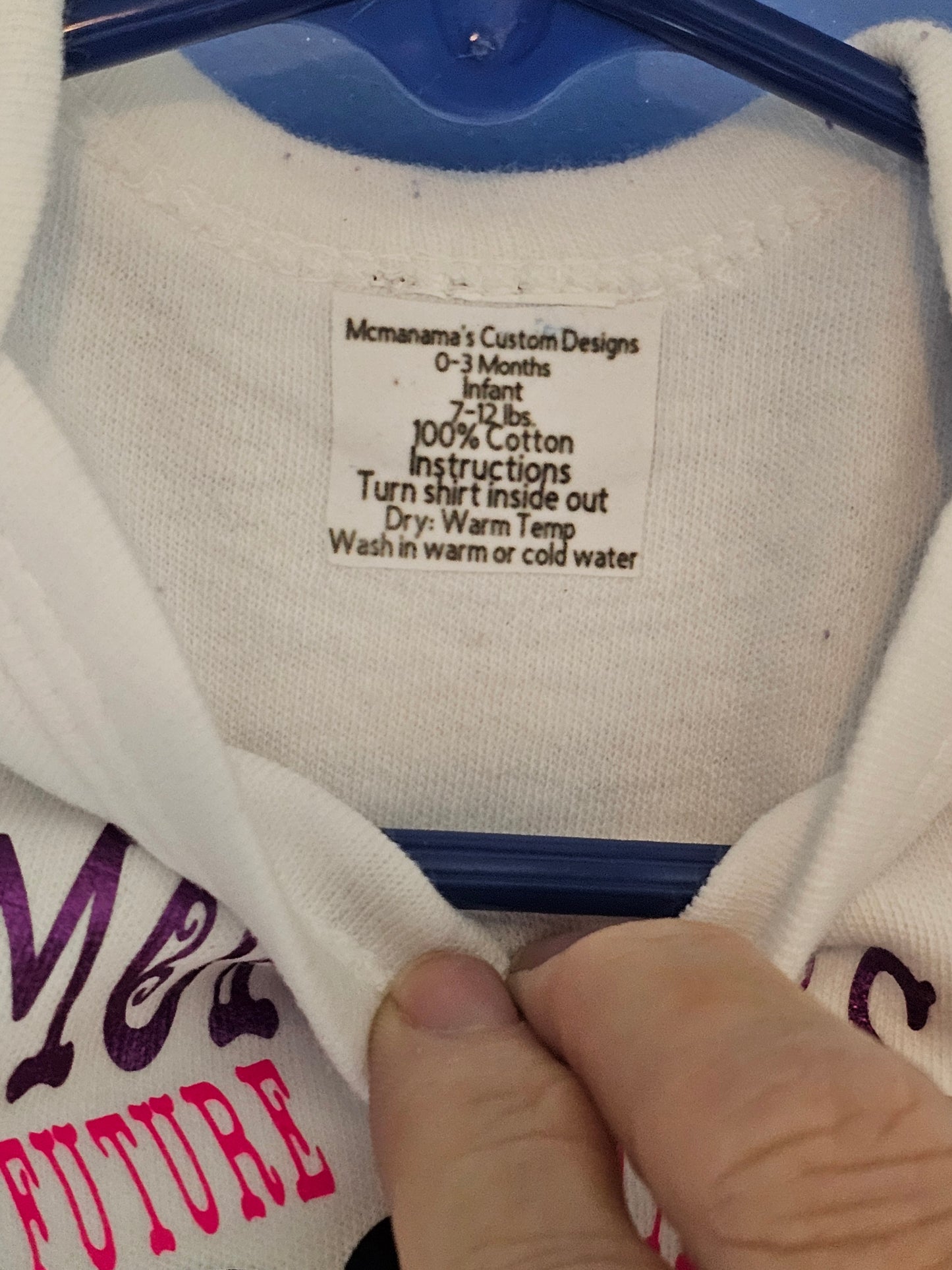 Size 0-3 month 100% cotton White Mommy's future nurse baby Oneies