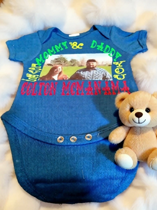 Presonalized Mommy & Daddy baby onesies
