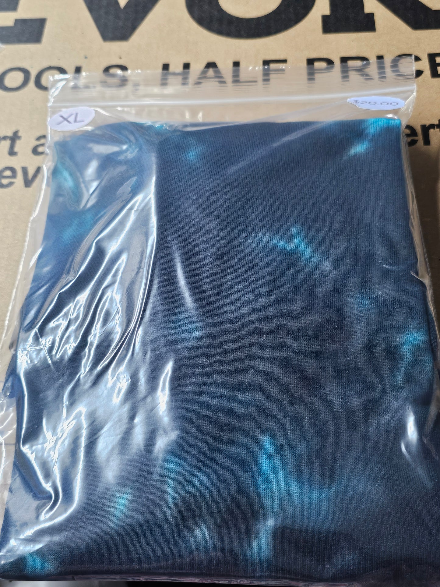 Size XL 100% cotton blue &black tye dye Tshirt