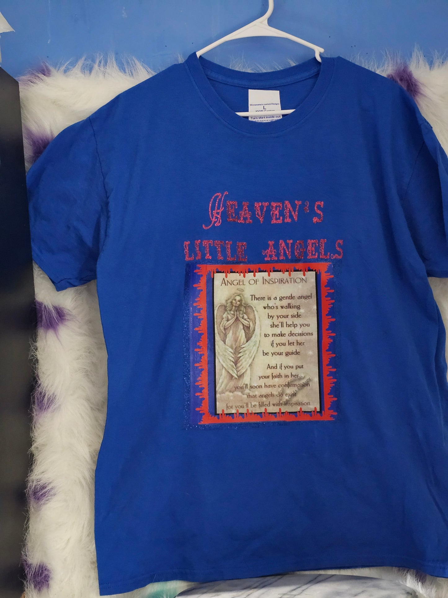 Size L 100% cotton blue Heaven's little Angels