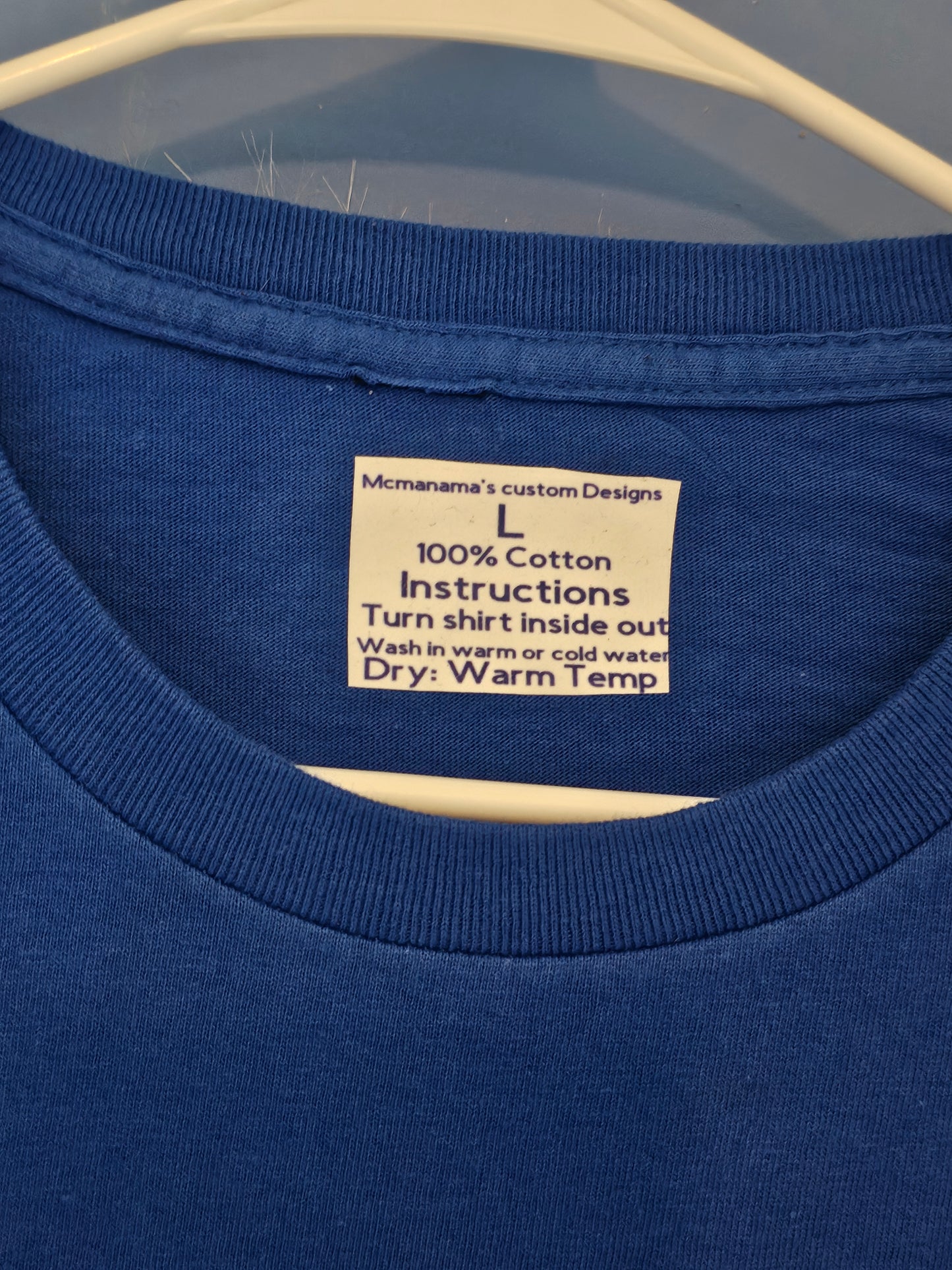 Size L 100% cotton blue Be a light for all to see Tshirt