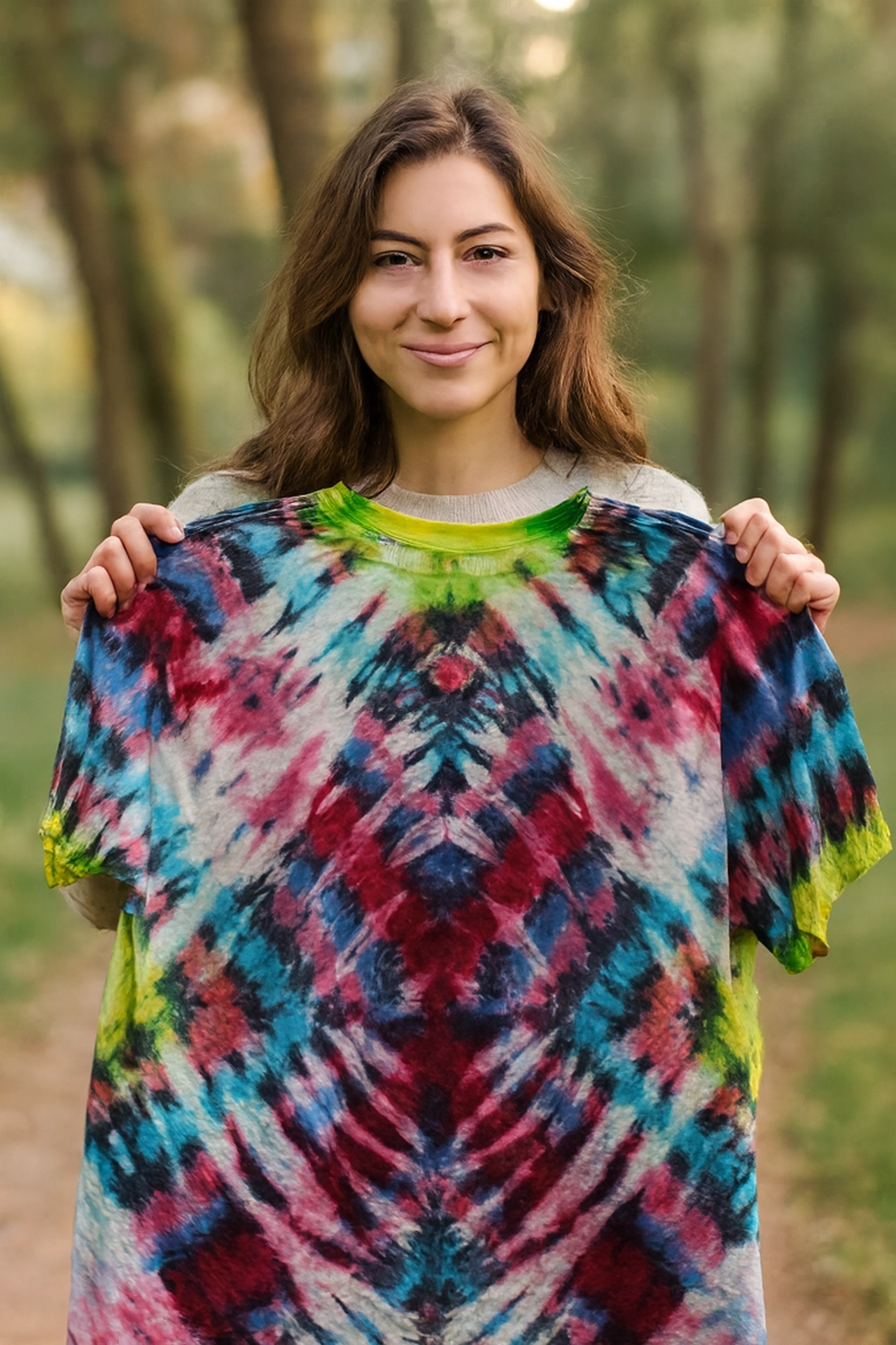 Size XL 100%cotton red,blue & green tye dye T Shirt