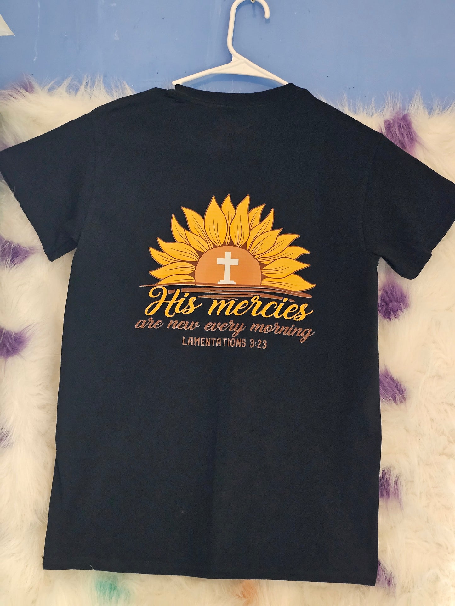 Size S 100% cotton Black His Mercies Tshirt