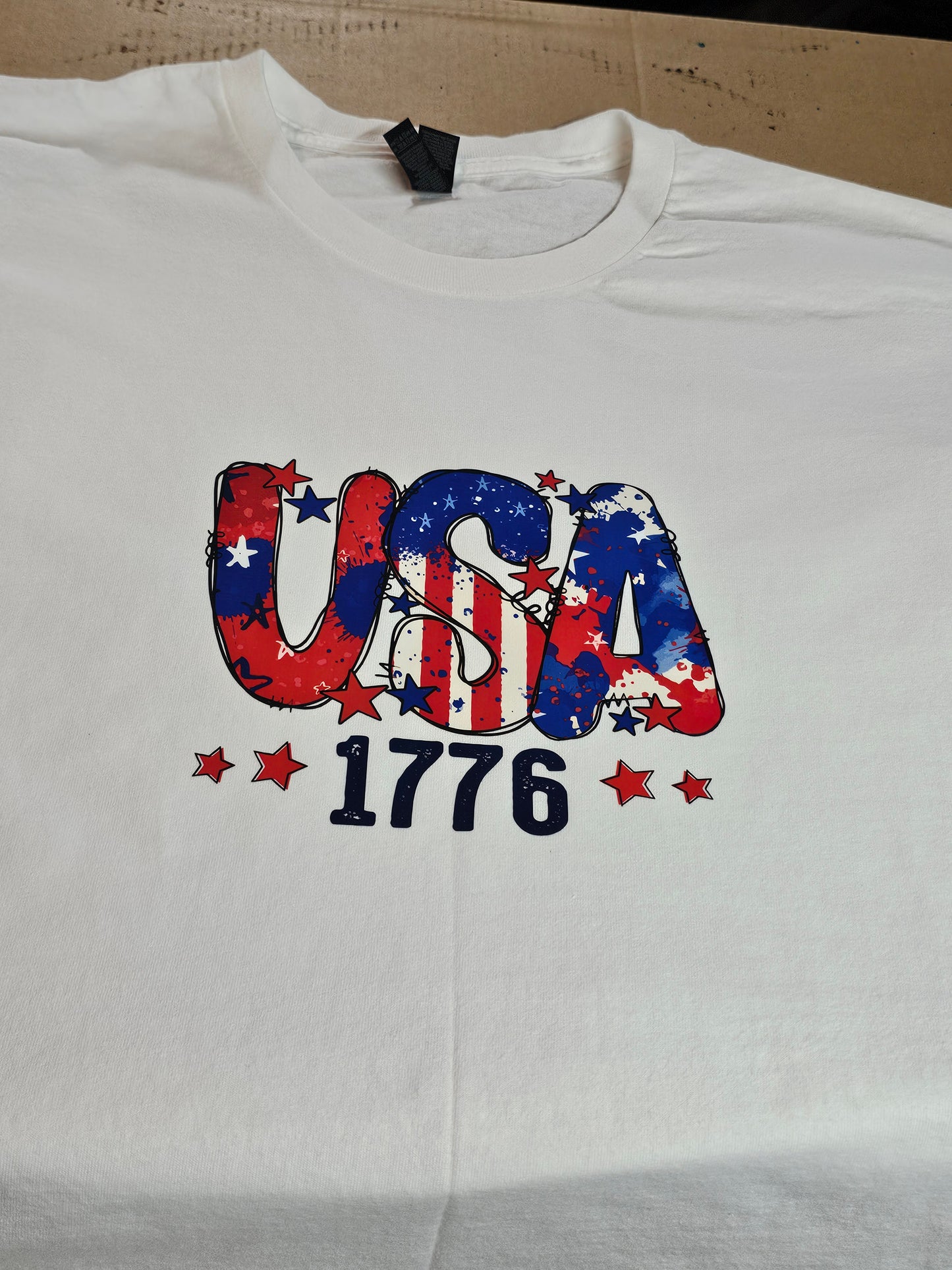 Size 3x 100% cotton U.S.A. 1776 white Tshirt