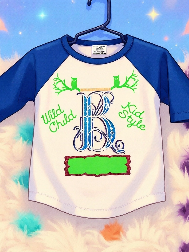 Size 3T 100%cotton White &blue Personalized toddler shirt with the letter B and name