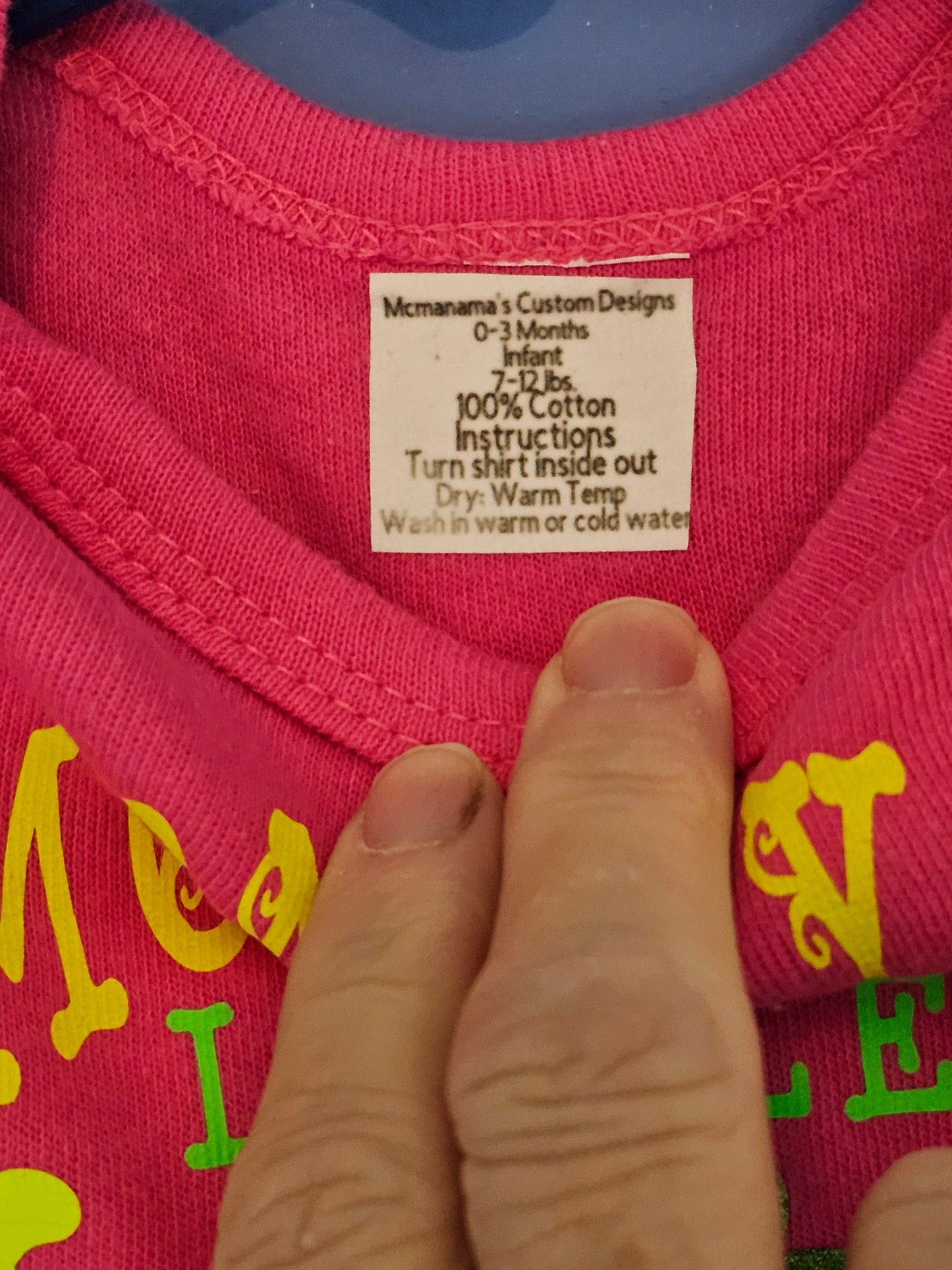 Size 0-3 months 100% cotton Pink Mommy little Angels onesie