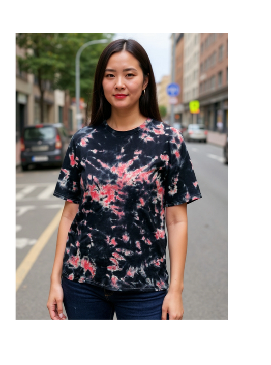 Size XL 100% cotton red&black tye dye Tshirt