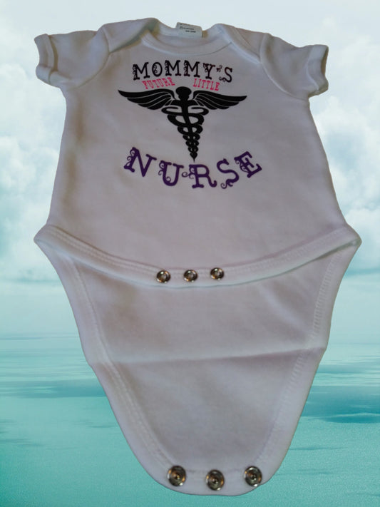 Size 0-3 month 100% cotton White Mommy's future nurse baby Oneies