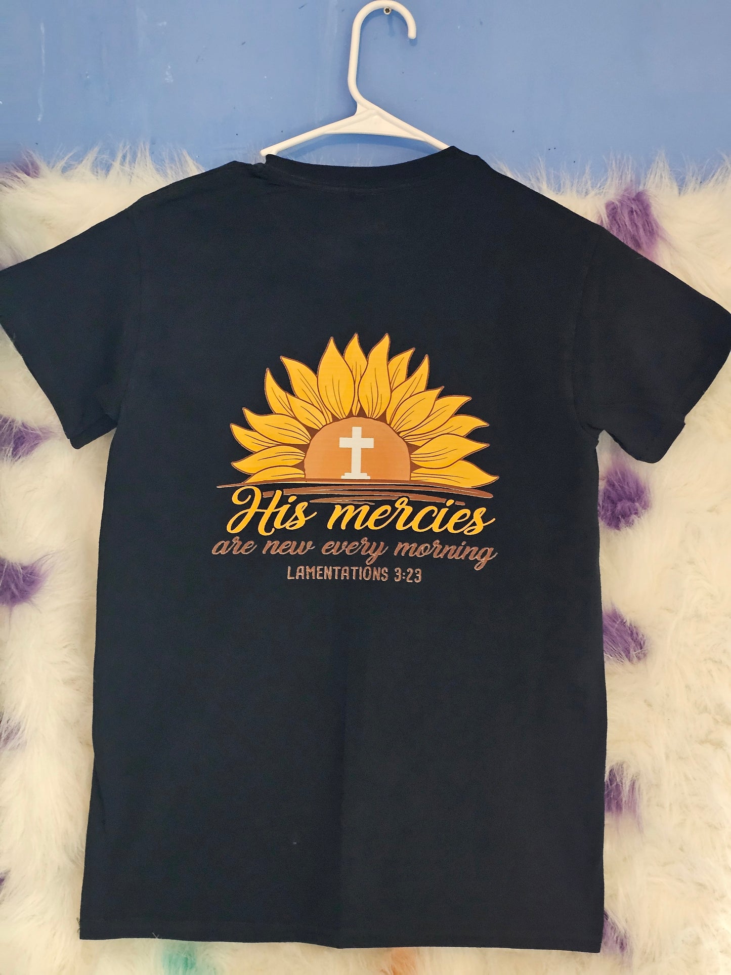 Size S 100% cotton Black His Mercies Tshirt