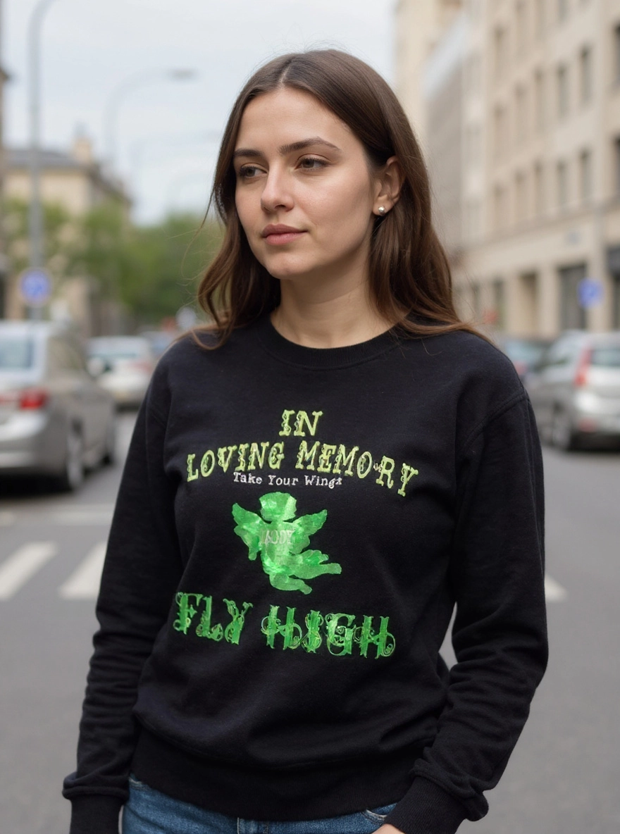 Size 2X 100% cotton Black Loving Memory of MaMa Fly High Tshirt