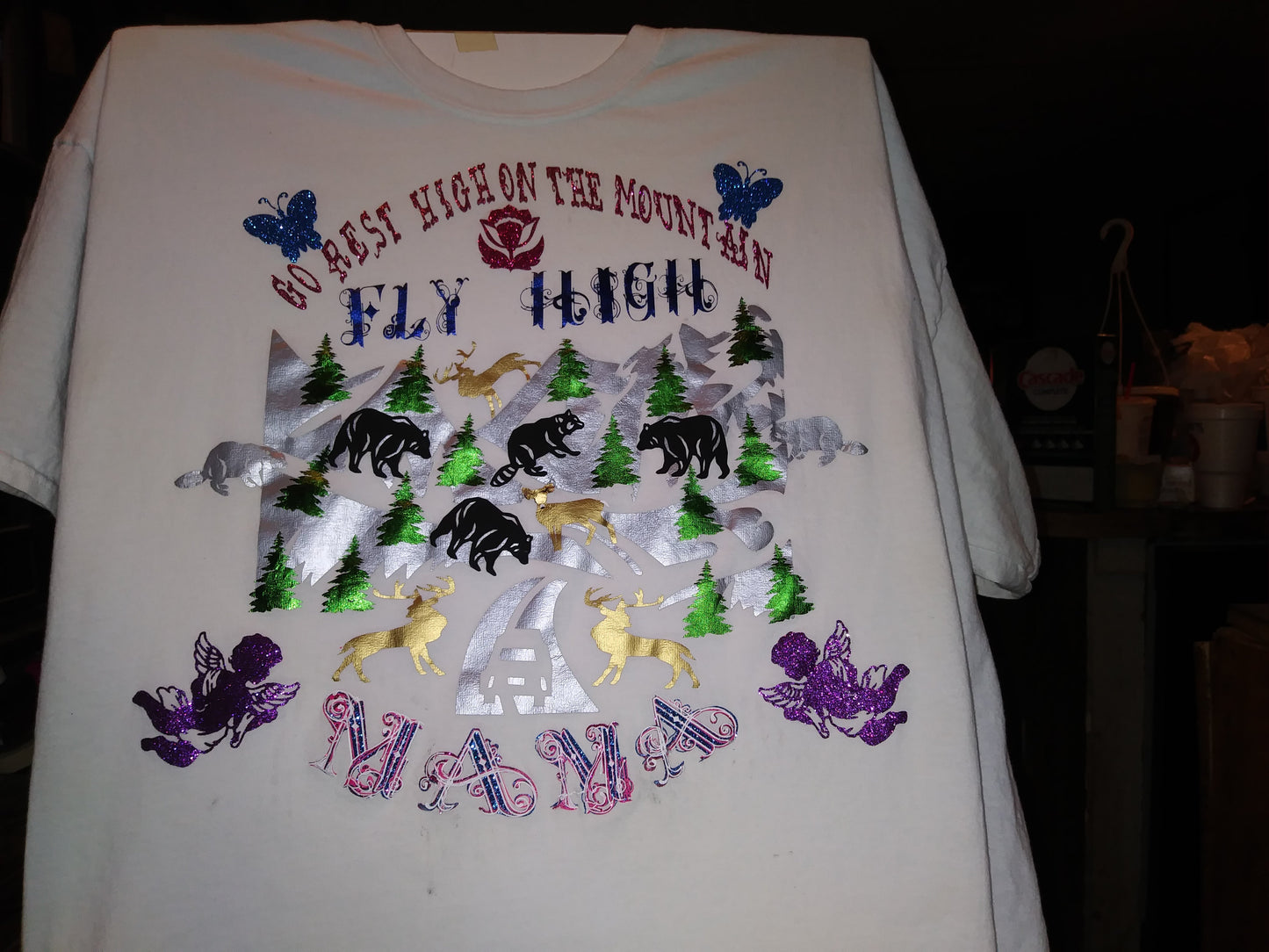 Size 2x 100% cotton White Rest on the mountain shirt