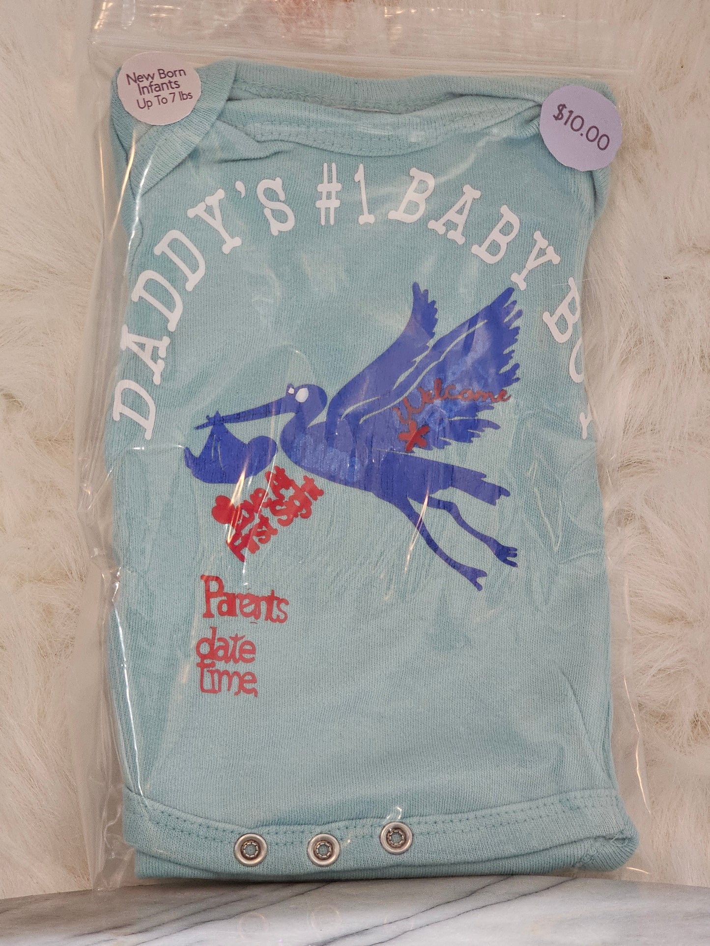 Size 0-3 months 100% cotton Blue Daddy's #1 baby boy onesies