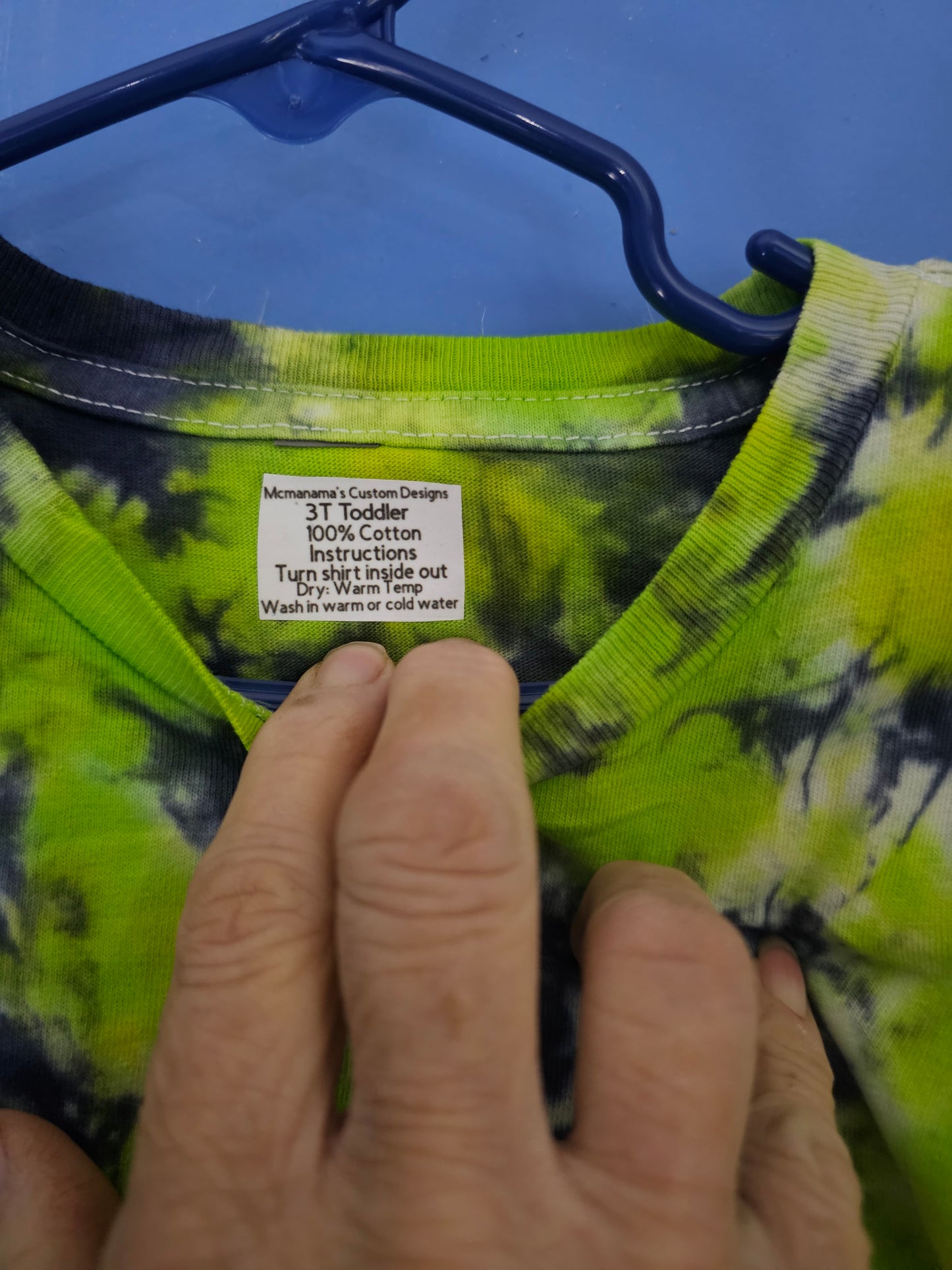 Size 3T 100% cotton green & black tye dye Tshirt
