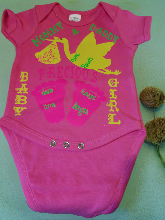 Size 0-3 months 100% cotton Pink Mommy and Daddy's baby girl oneies
