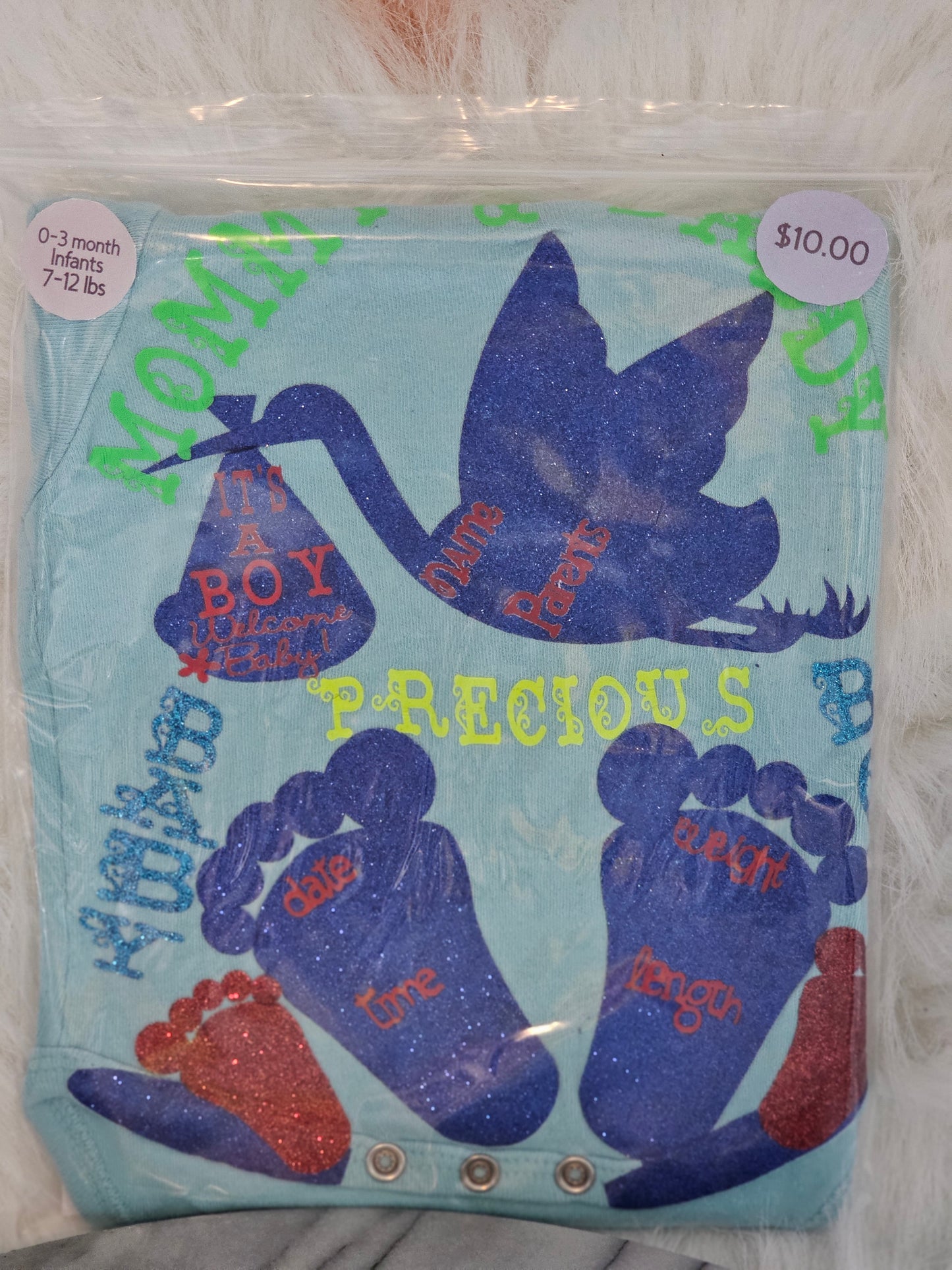 Size 0-3 months 100% cotton Blue Mommy &Daddy's little boy onesie