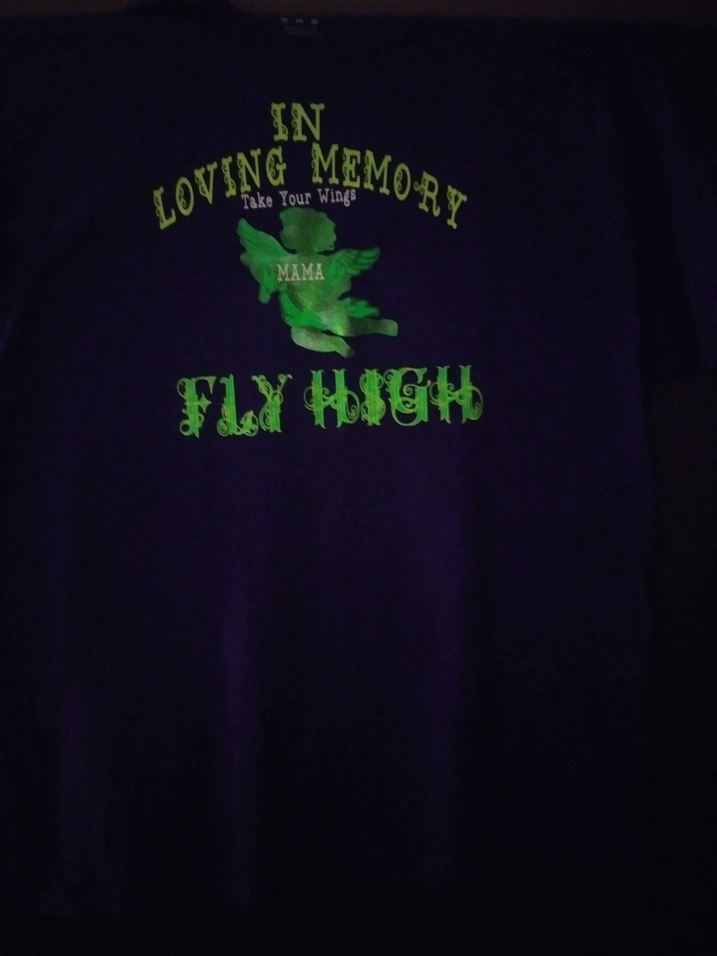 Size 2X 100% cotton Black Loving Memory of MaMa Fly High Tshirt