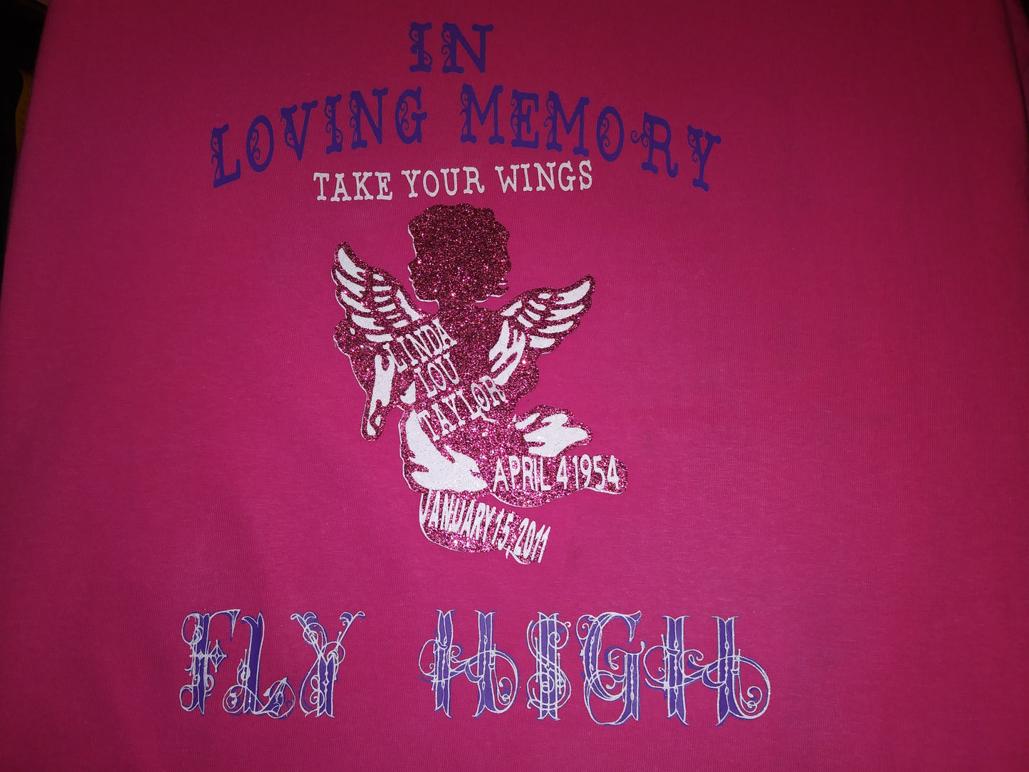 Size 2x 100% cotton In Loving Memory Fly High Shirt