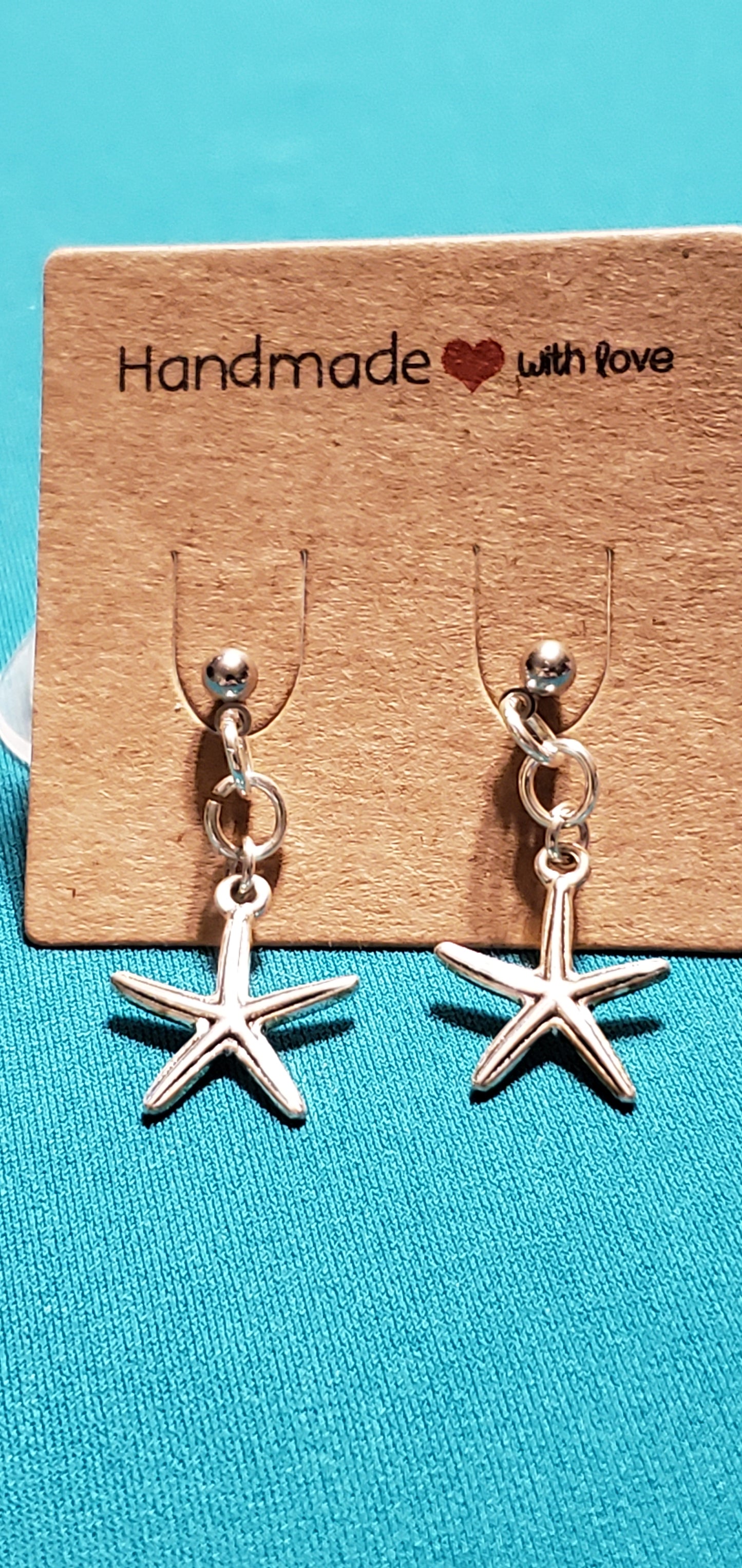 Stainless steel silver plated star post earrings