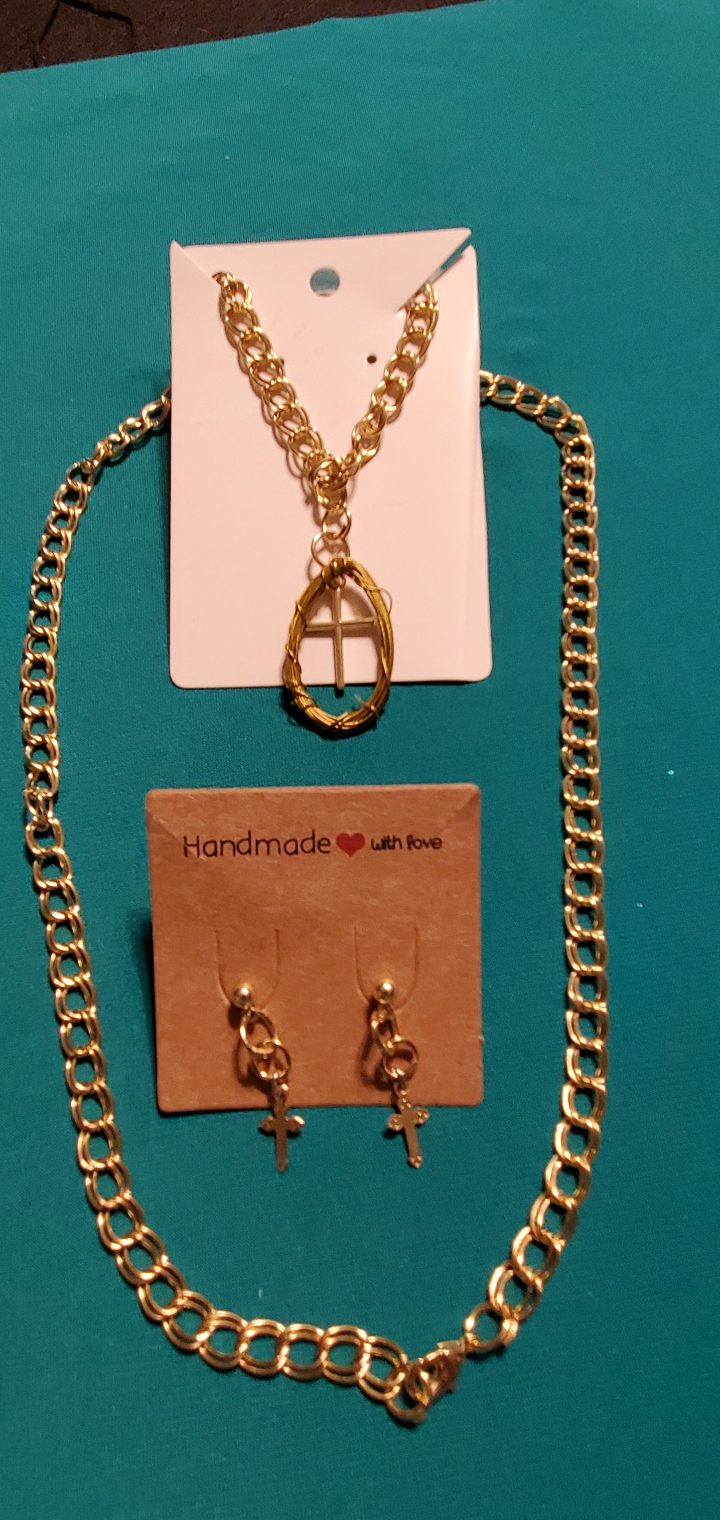 Gold plated cross earrings
