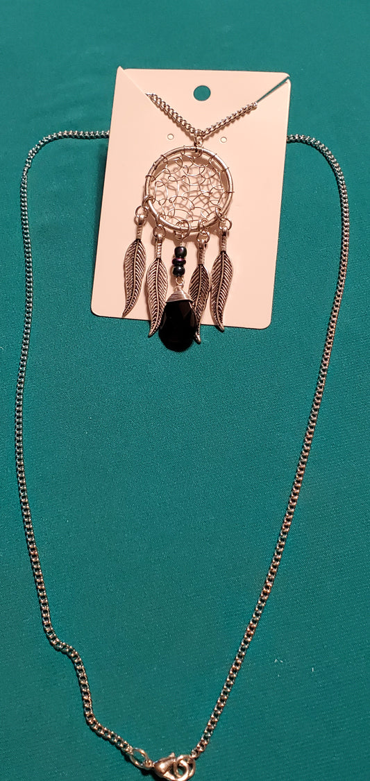 Stainless steel silver plated Dream catcher's necklace