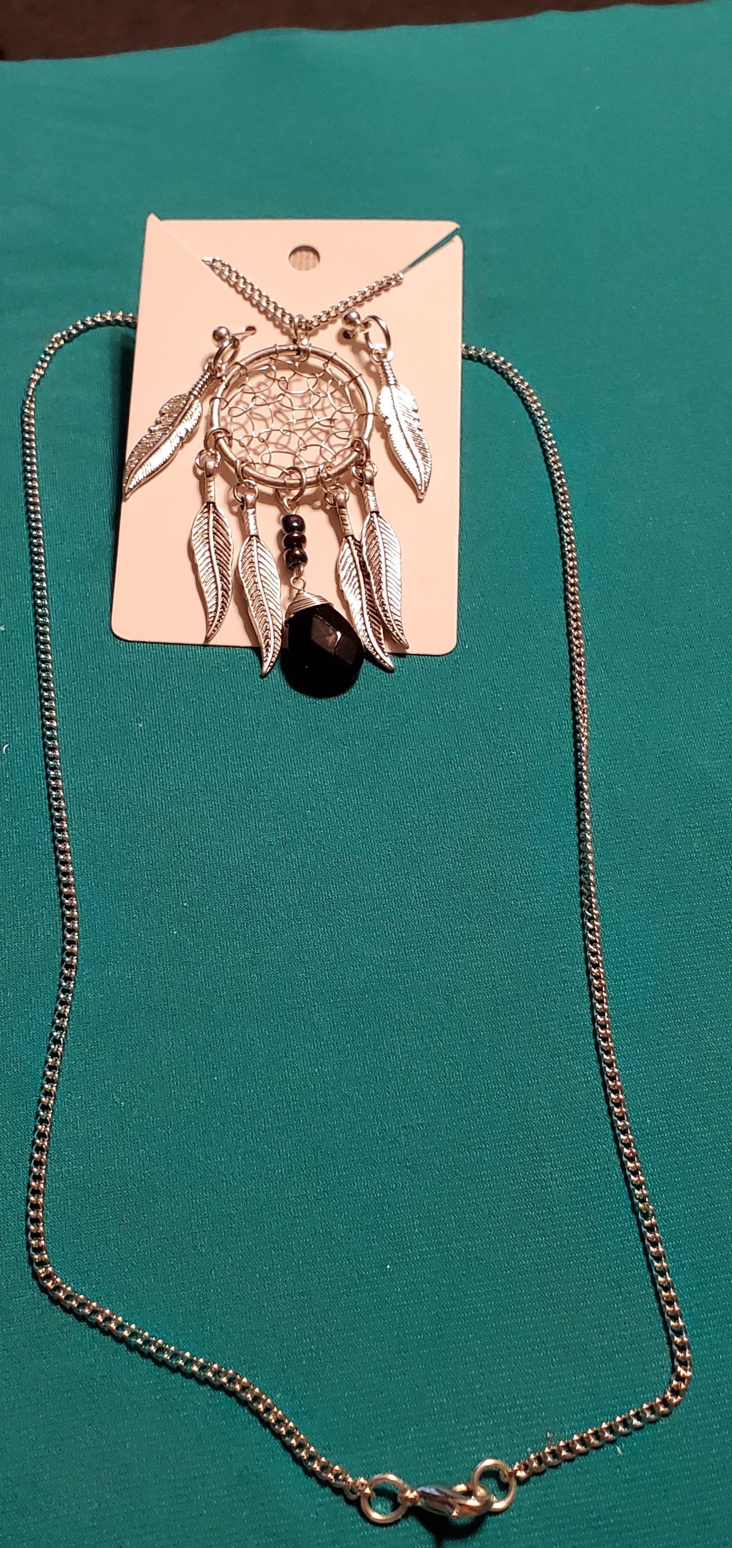 Stainless steel silver plated Dream catcher's necklace