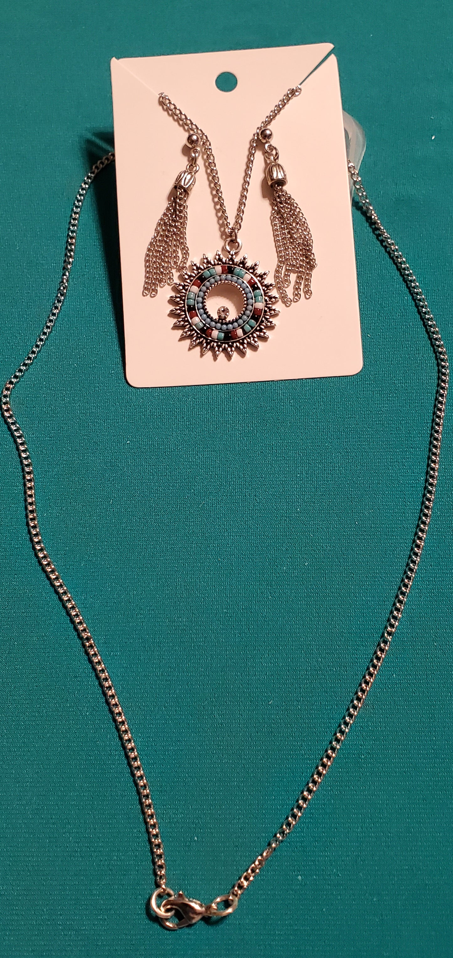 Stainless steel silver plated chain earrings