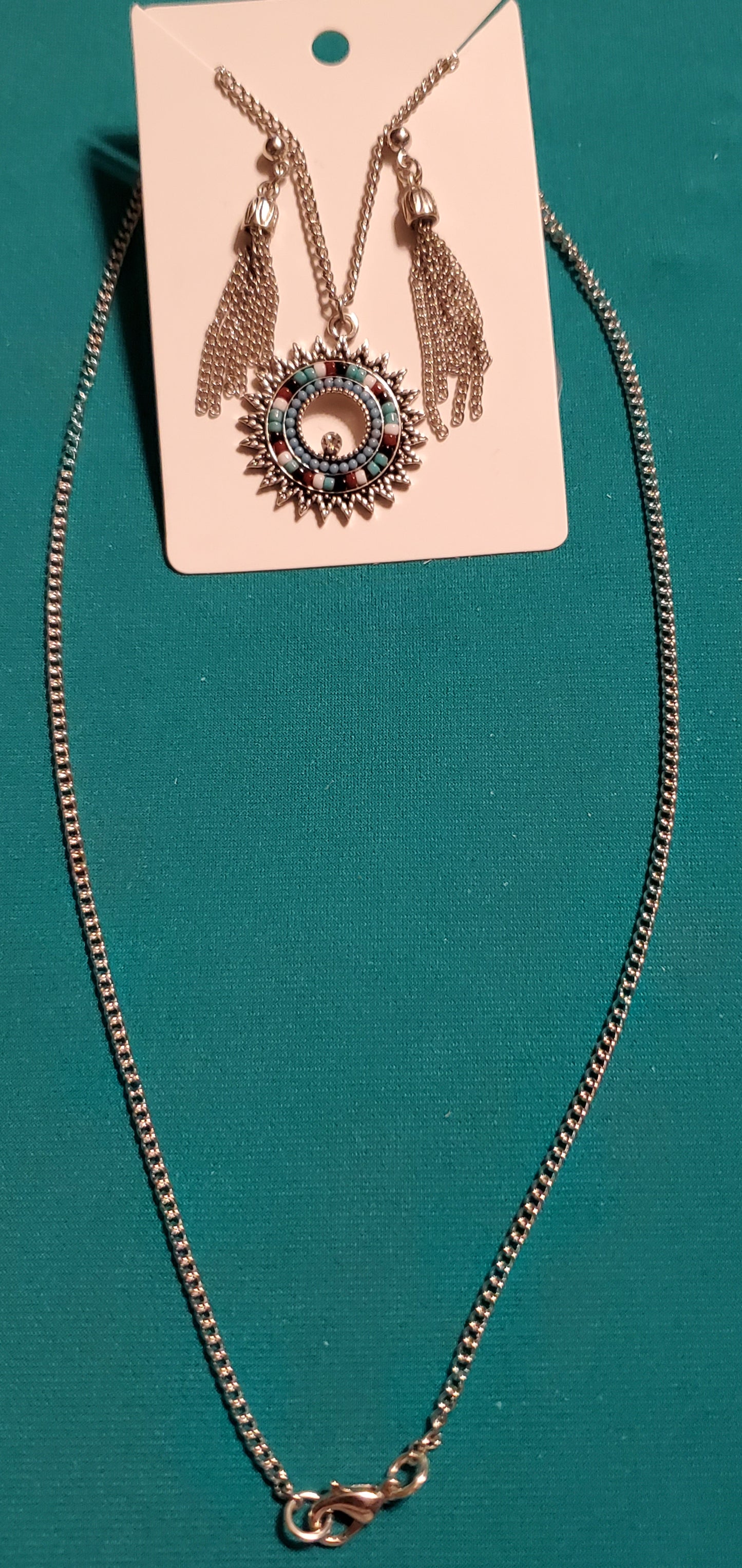 Stainless steel silver plated chain earrings