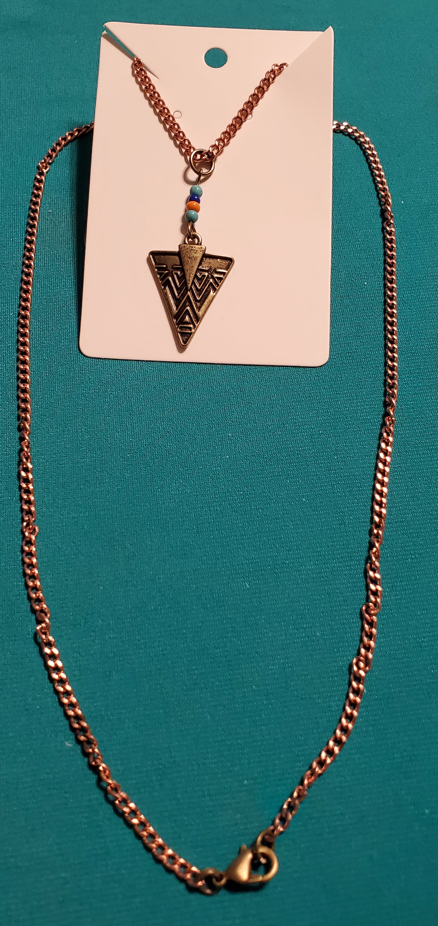 Bronze plated chain earrings