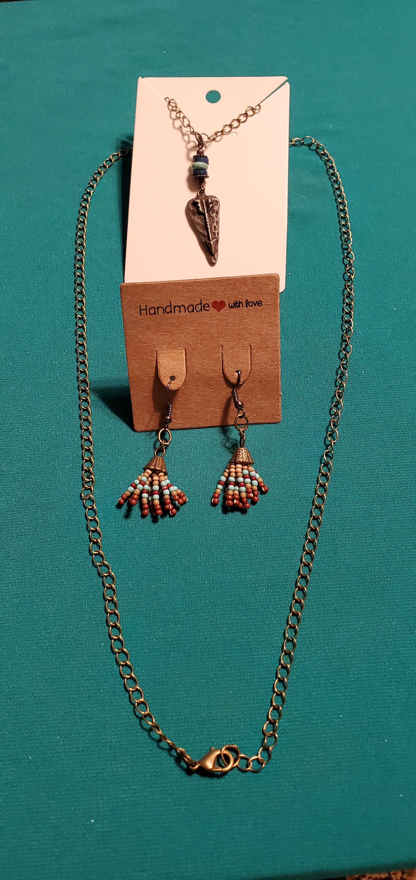 Bronze plated arrowhead necklace