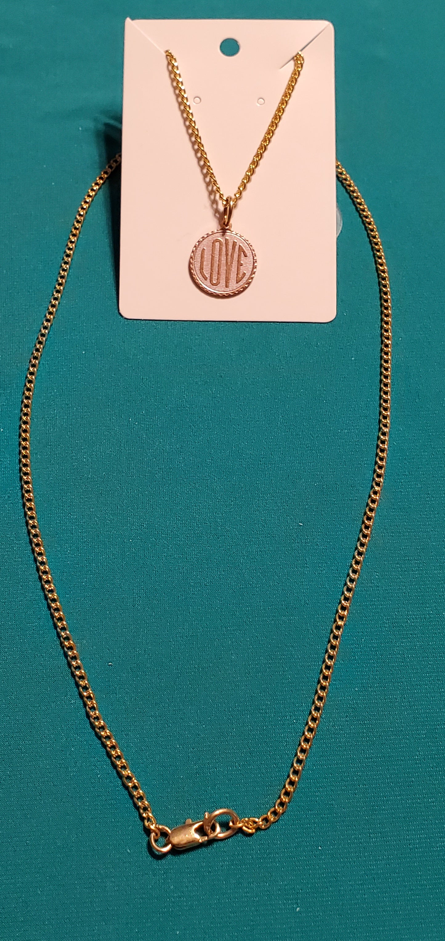 Gold plated love necklace
