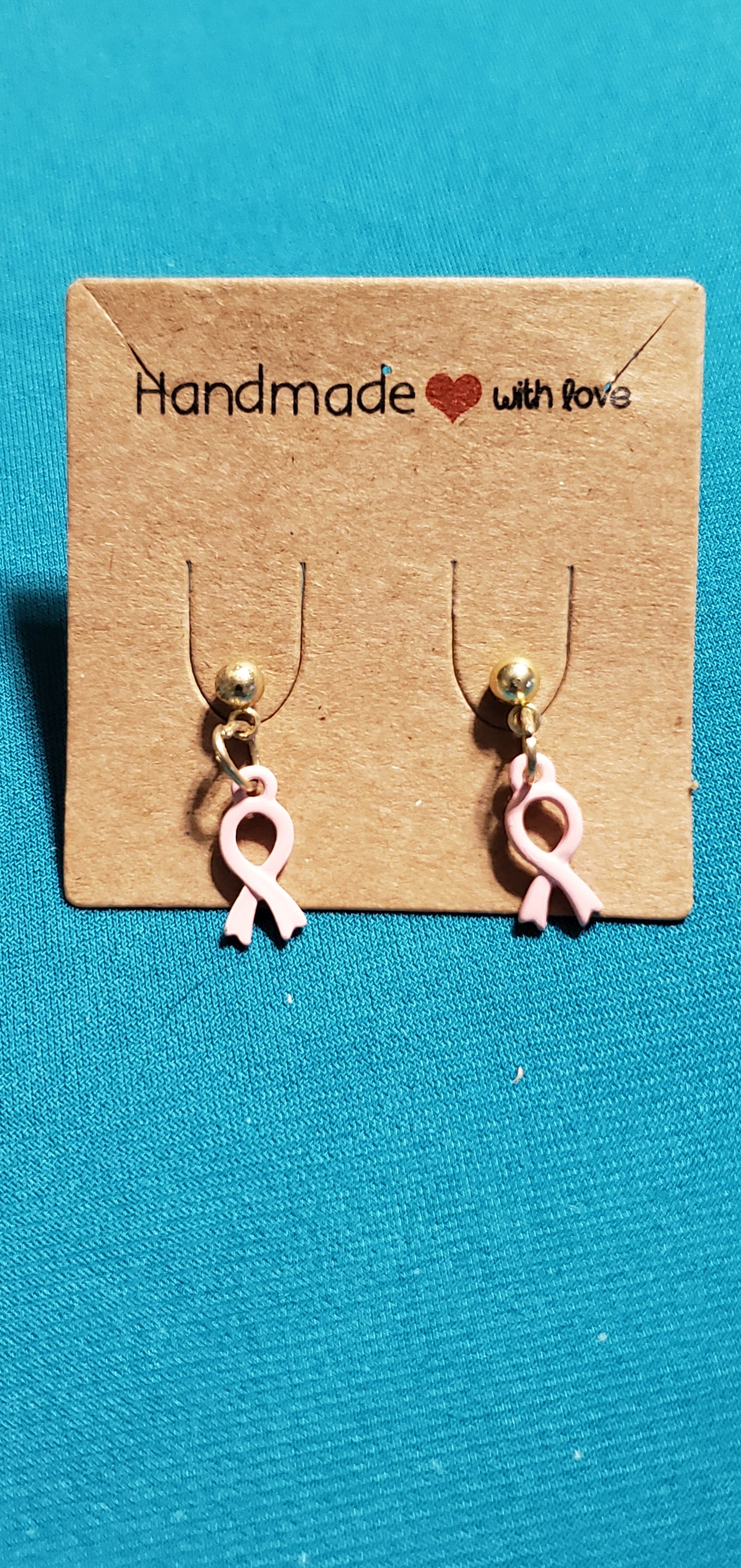 Pink cancer free gold plated necklace