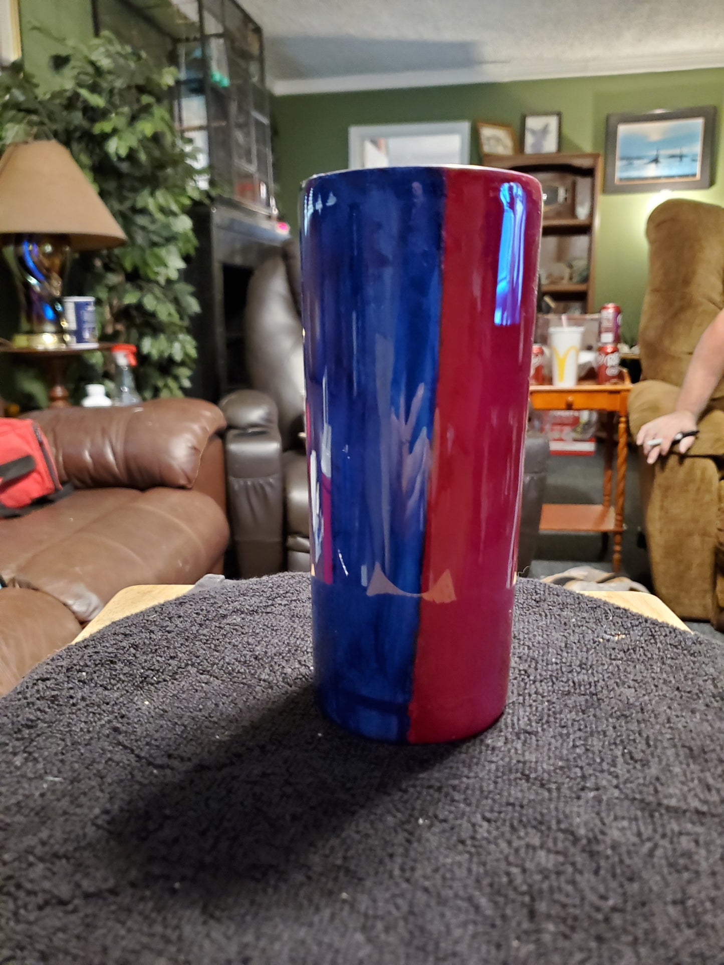 20 oz My favorite football team Double walled insulated Stainless steel tumbler cup