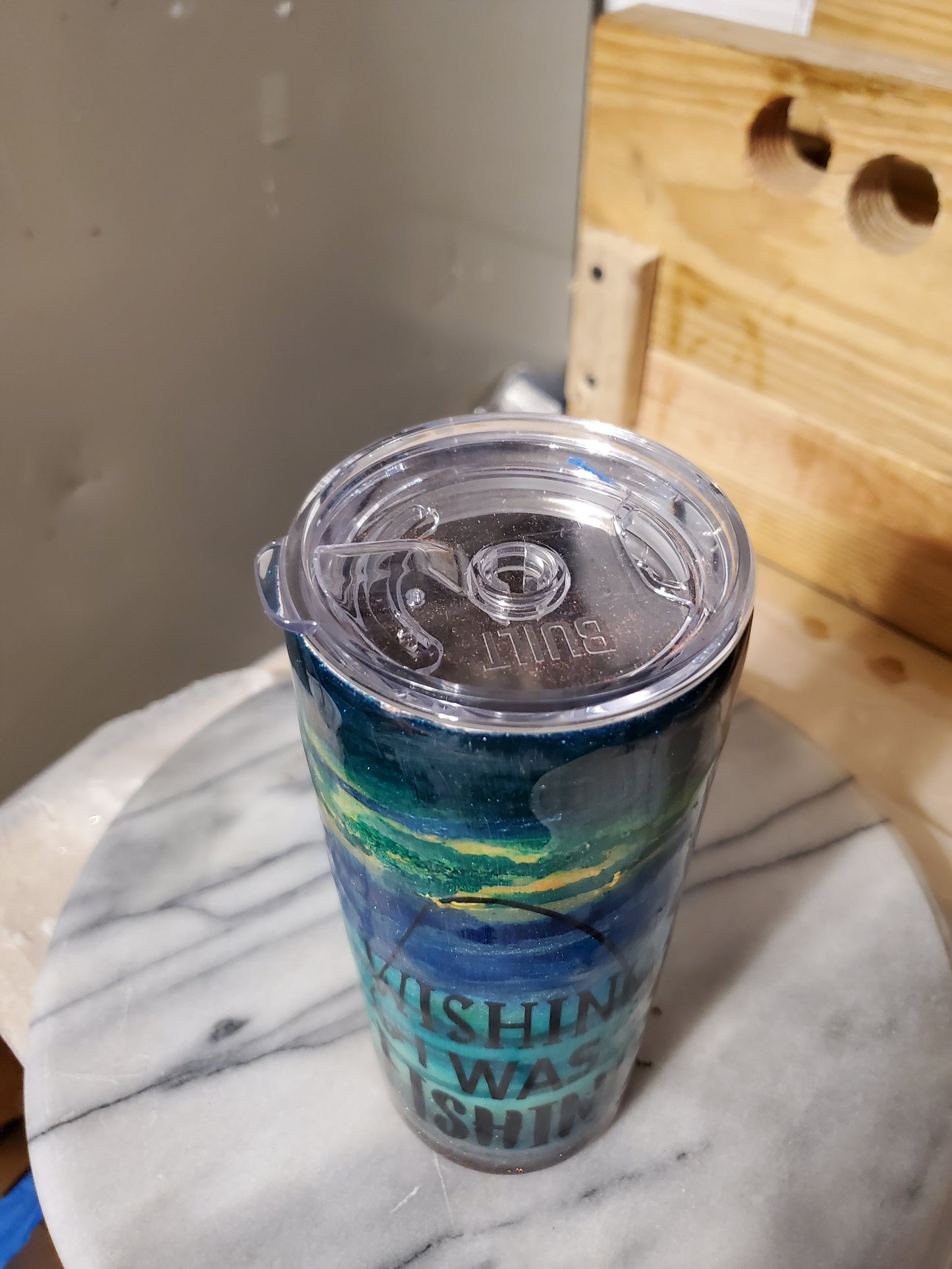 Gone fishing 20 oz Double walled insulated Stainless steel tumbler cup