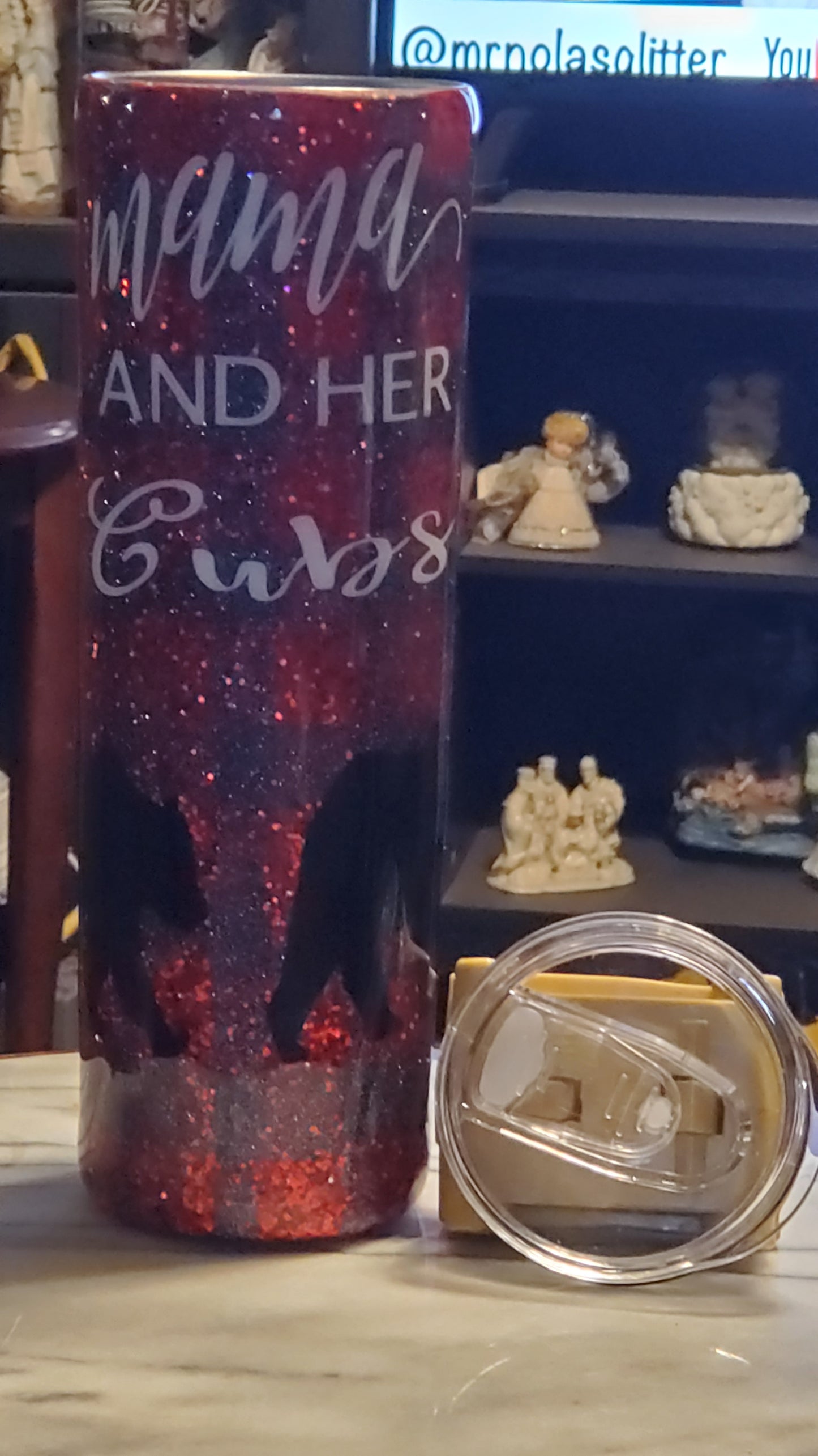 30 oz Mama and her cubs stainless steel tumbler cup