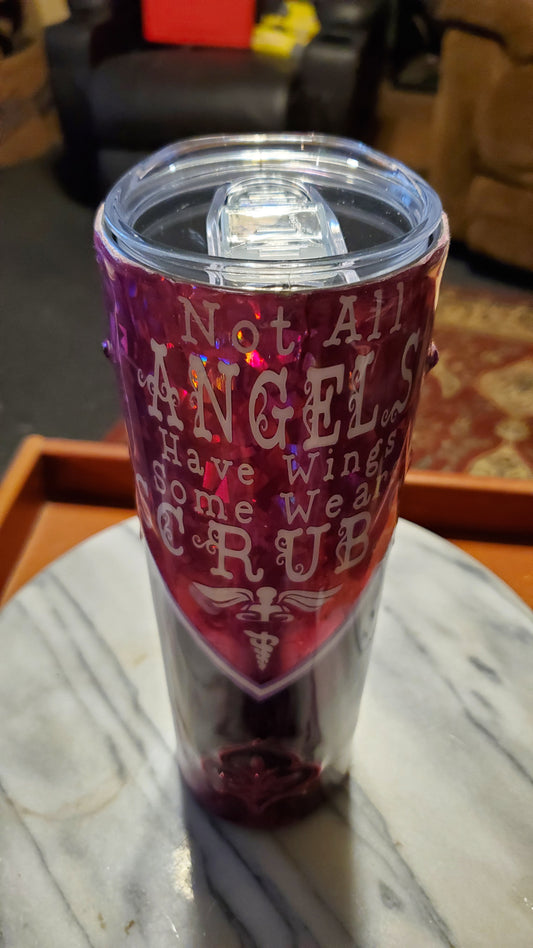 30 oz Not only angels wears wings stainless steel tumbler cup