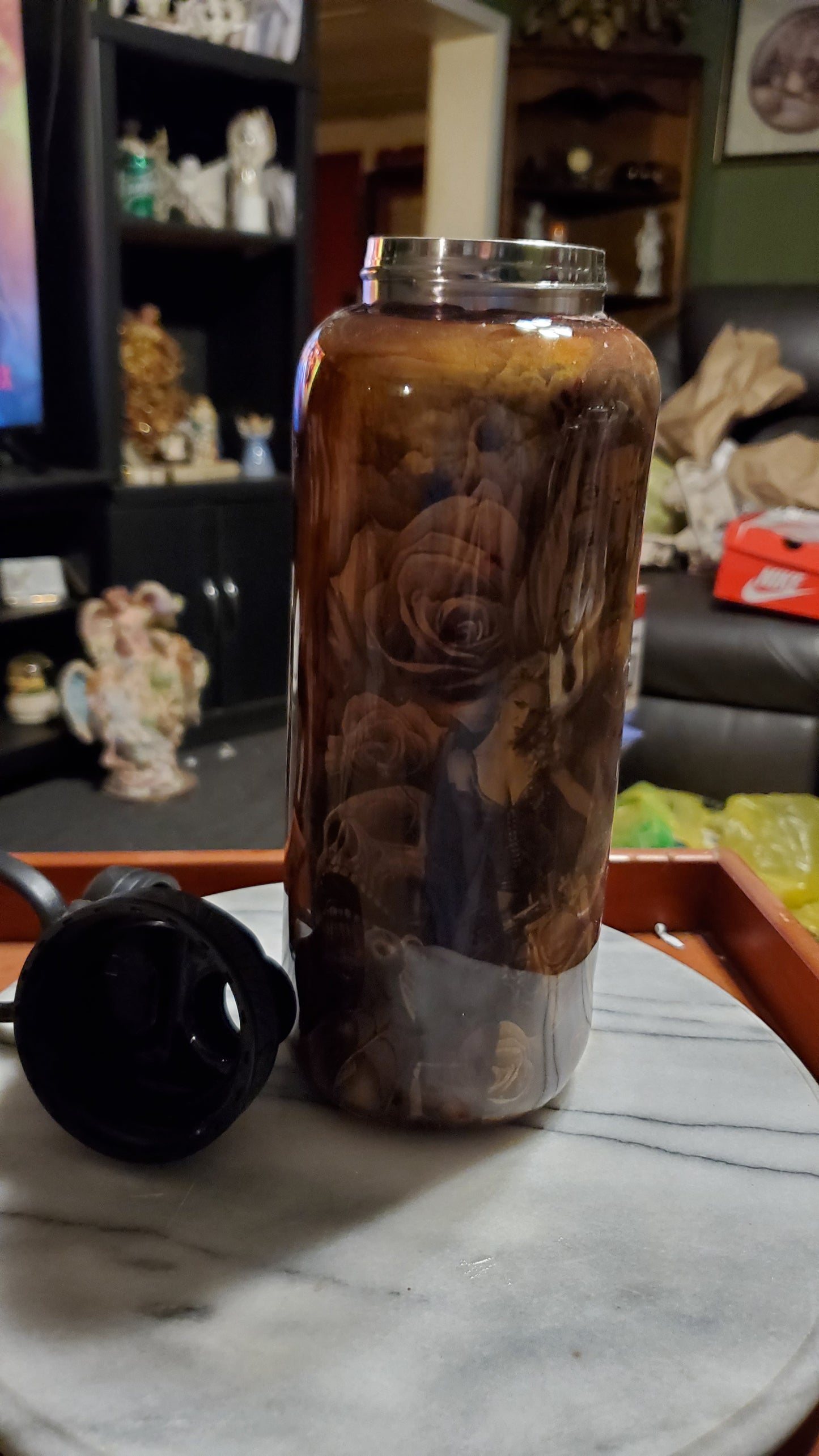 40 oz Sooky skeleton head tumbler