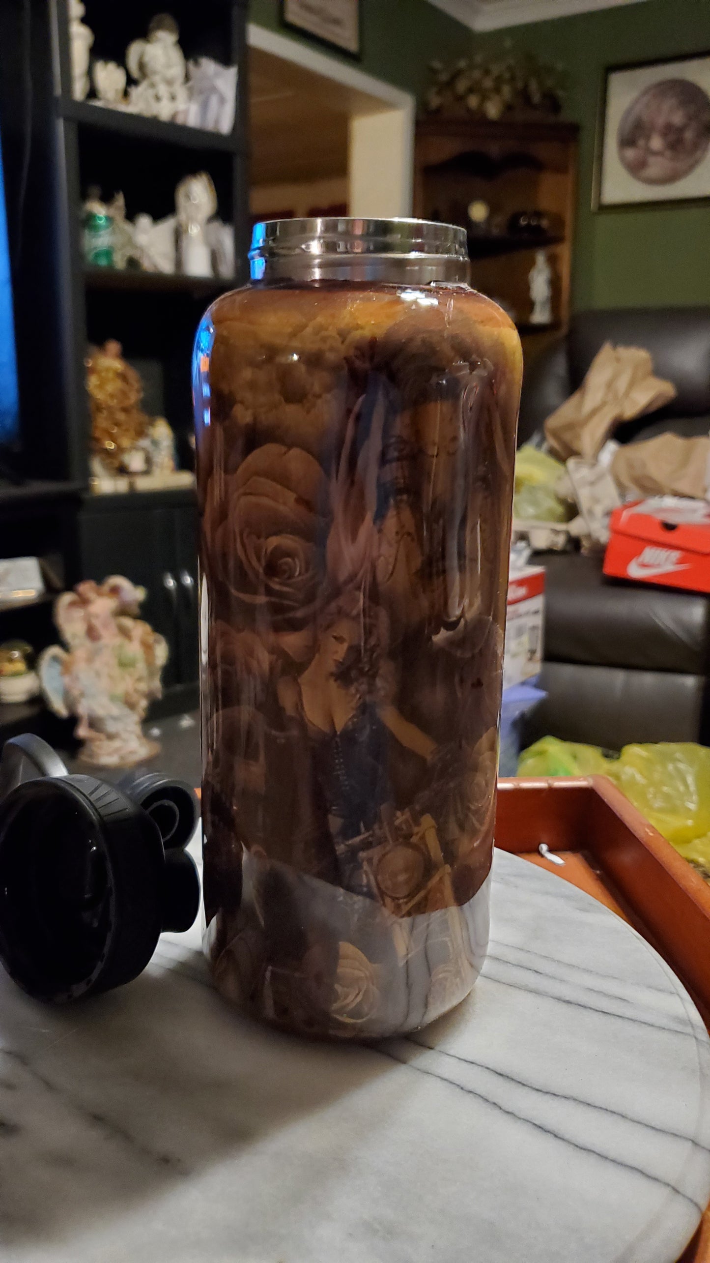 40 oz Sooky skeleton head tumbler