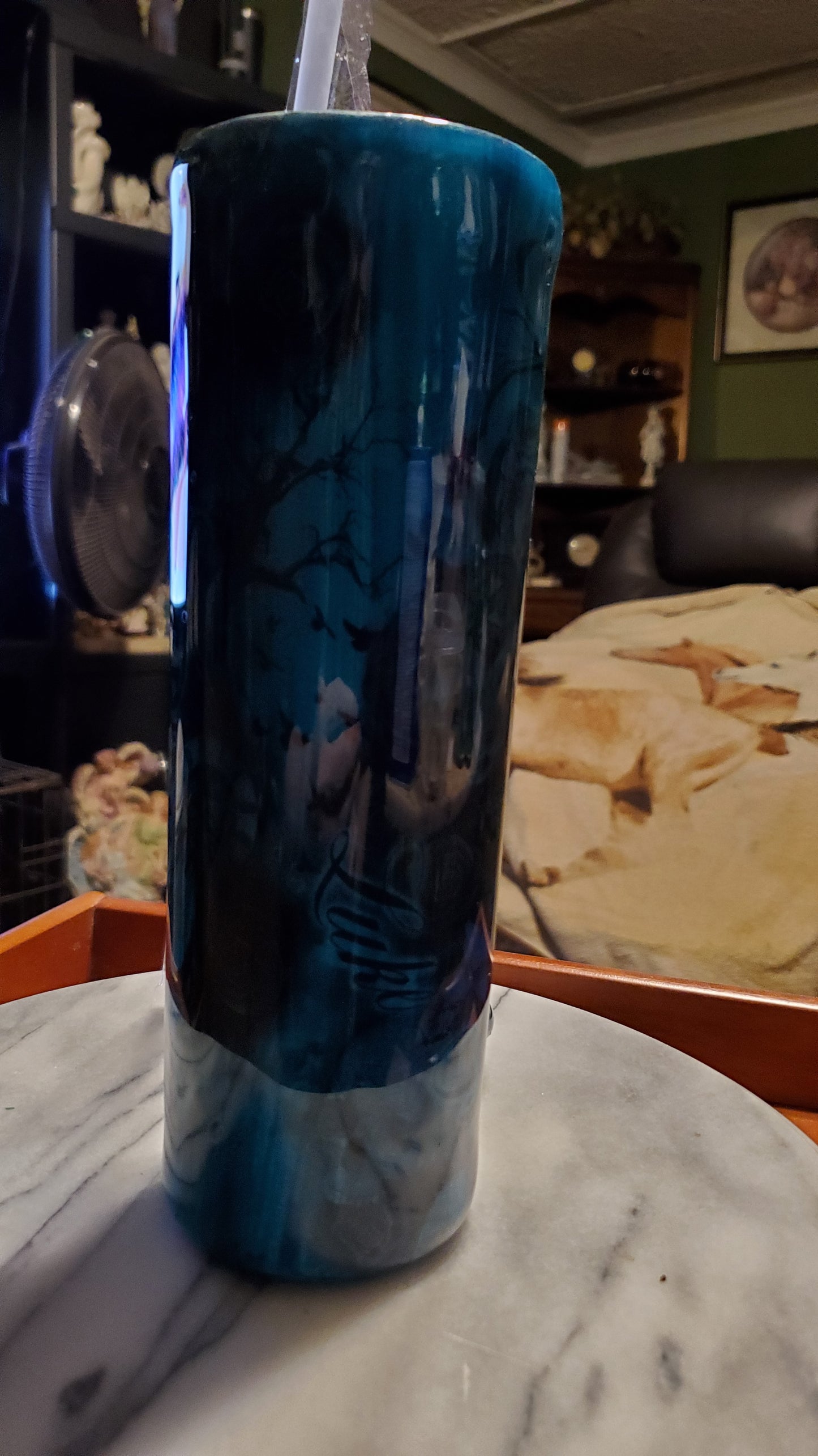 30 oz Spooky skull stainless steel tumbler cup